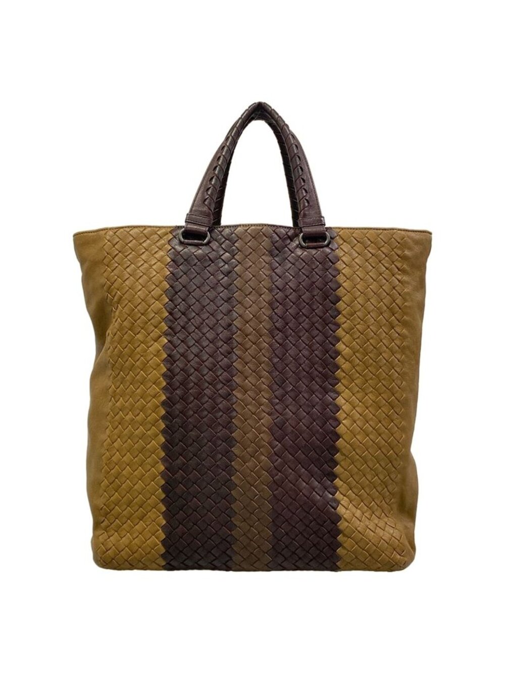 Bottega Veneta Handbag Intrecciato Light Brown Dark Leather